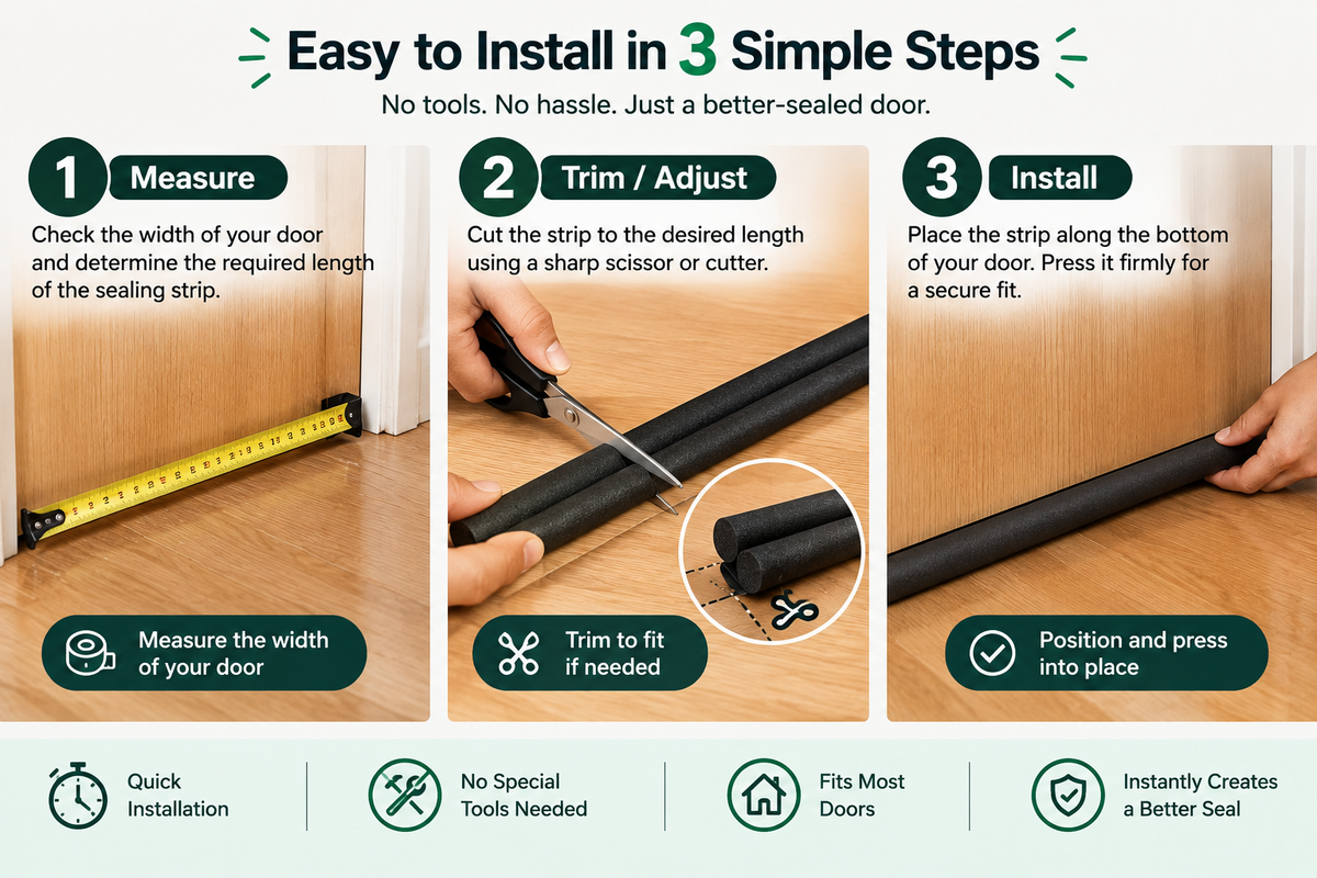 DoorGuard Pro – Premium Door Bottom Seal | Blocks Dust, Drafts & Insects (Pack Of 2)