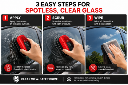 Car Glass Oil Film Remover – Deep Clean Water Marks & Stubborn Residue