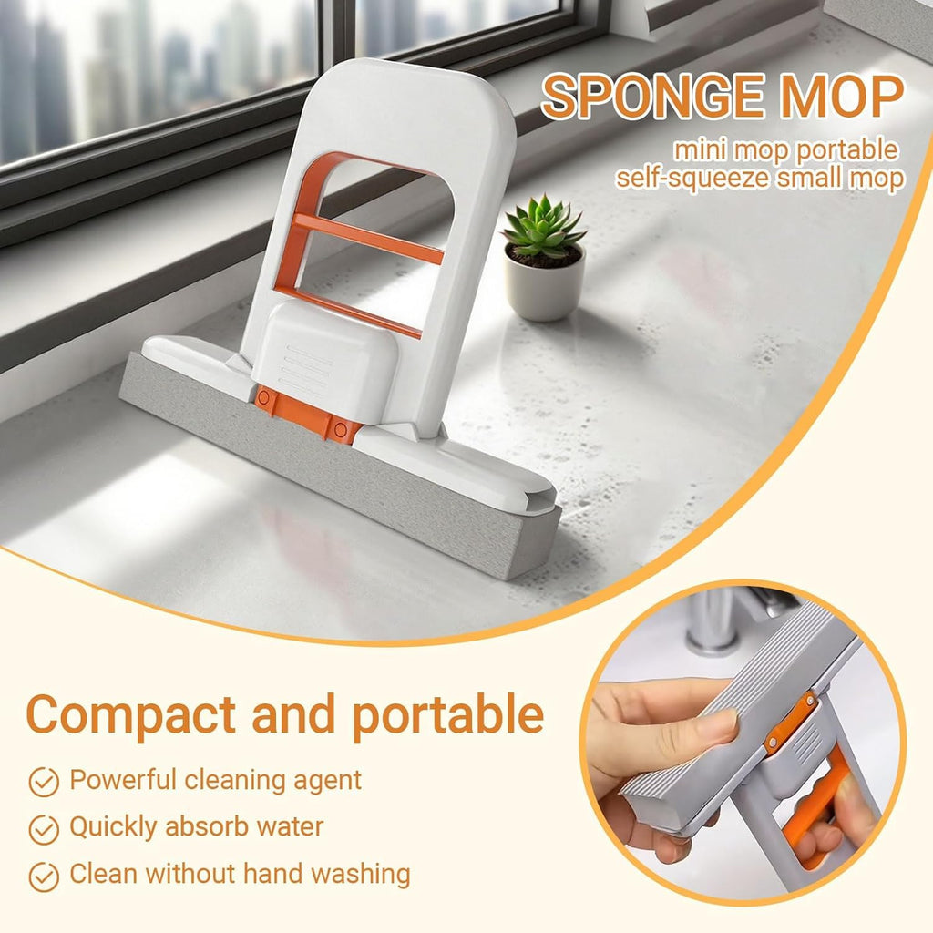 Mini Foldable Desktop Mop – Portable Cleaning Sponge Mop
